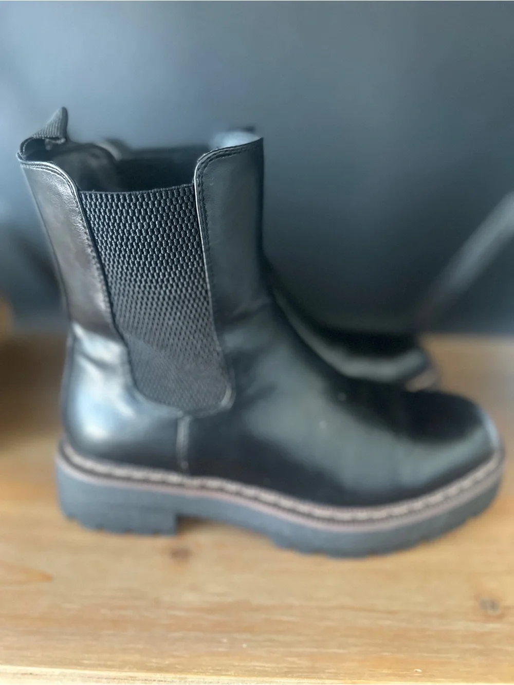 Women’s Black Leather Chelsea Boots - Classic Slip-On Style